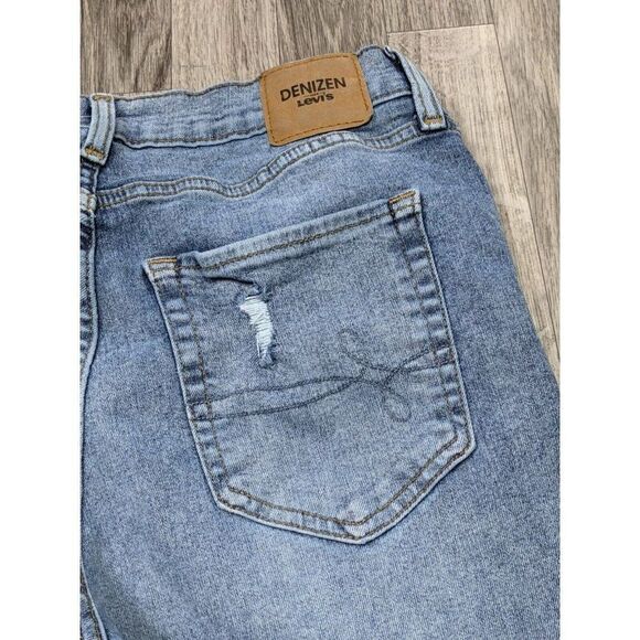 Denizen From Levis Womens Size 9 Distressed Embroidered Tapered Denim Mom Jeans - Picture 4 of 11